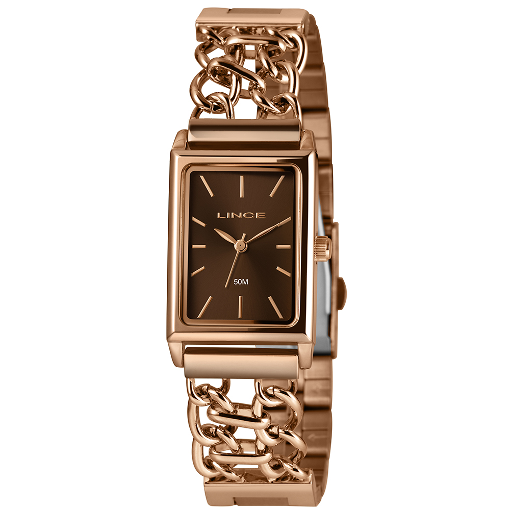 RELOGIO CHAIN FEMININO ANALOGICO LQR4798L23 ROSE GOLD - LINCE RELÓGIOS