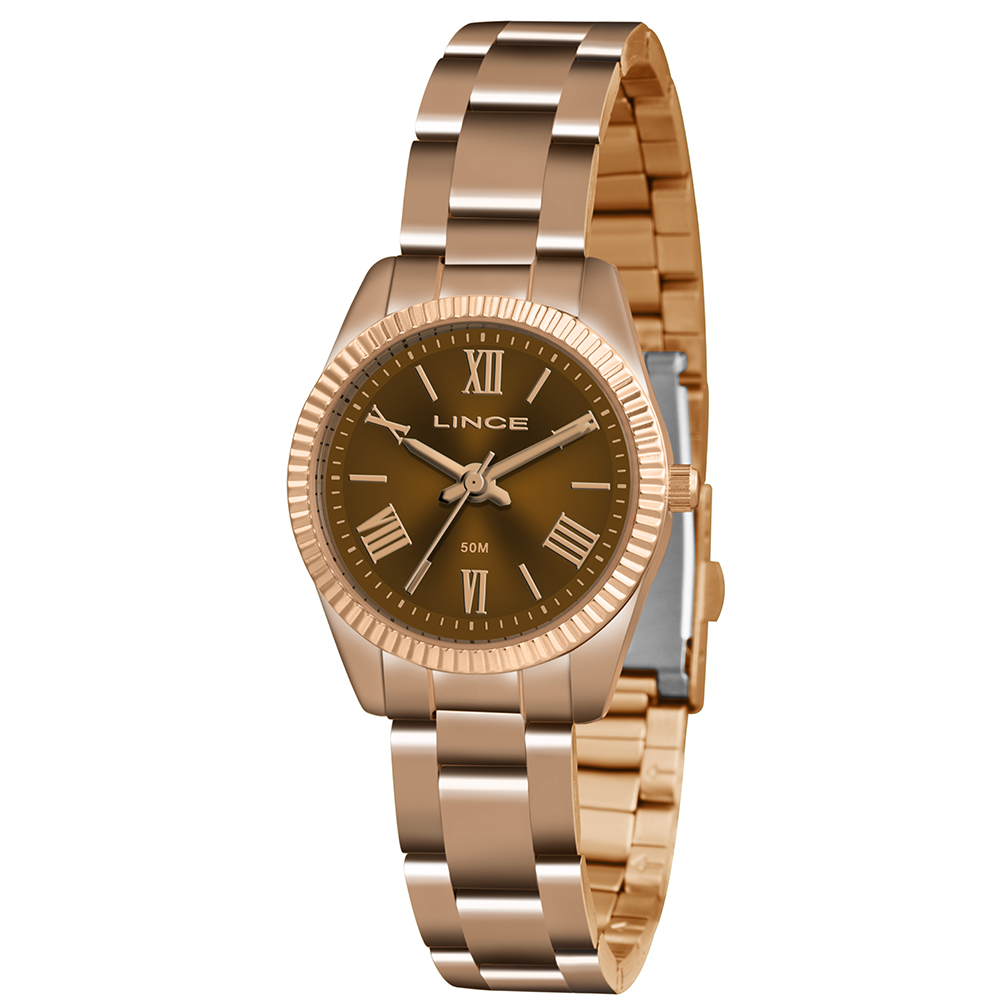 RELOGIO CLASSIC FEMININO ANALOGICO LRR4492L ROSE GOLD - LINCE RELÓGIOS