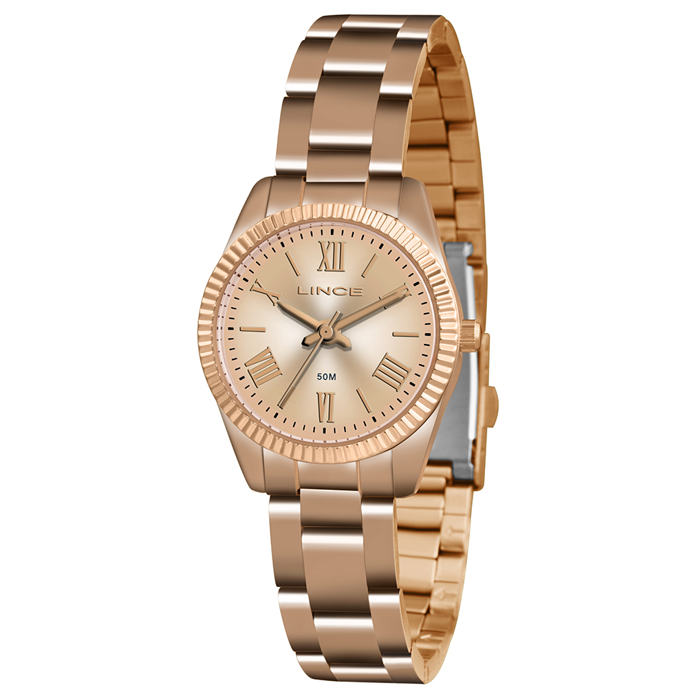 RELOGIO CLASSIC FEMININO ANALOGICO LRR4492L ROSE GOLD - LINCE RELÓGIOS