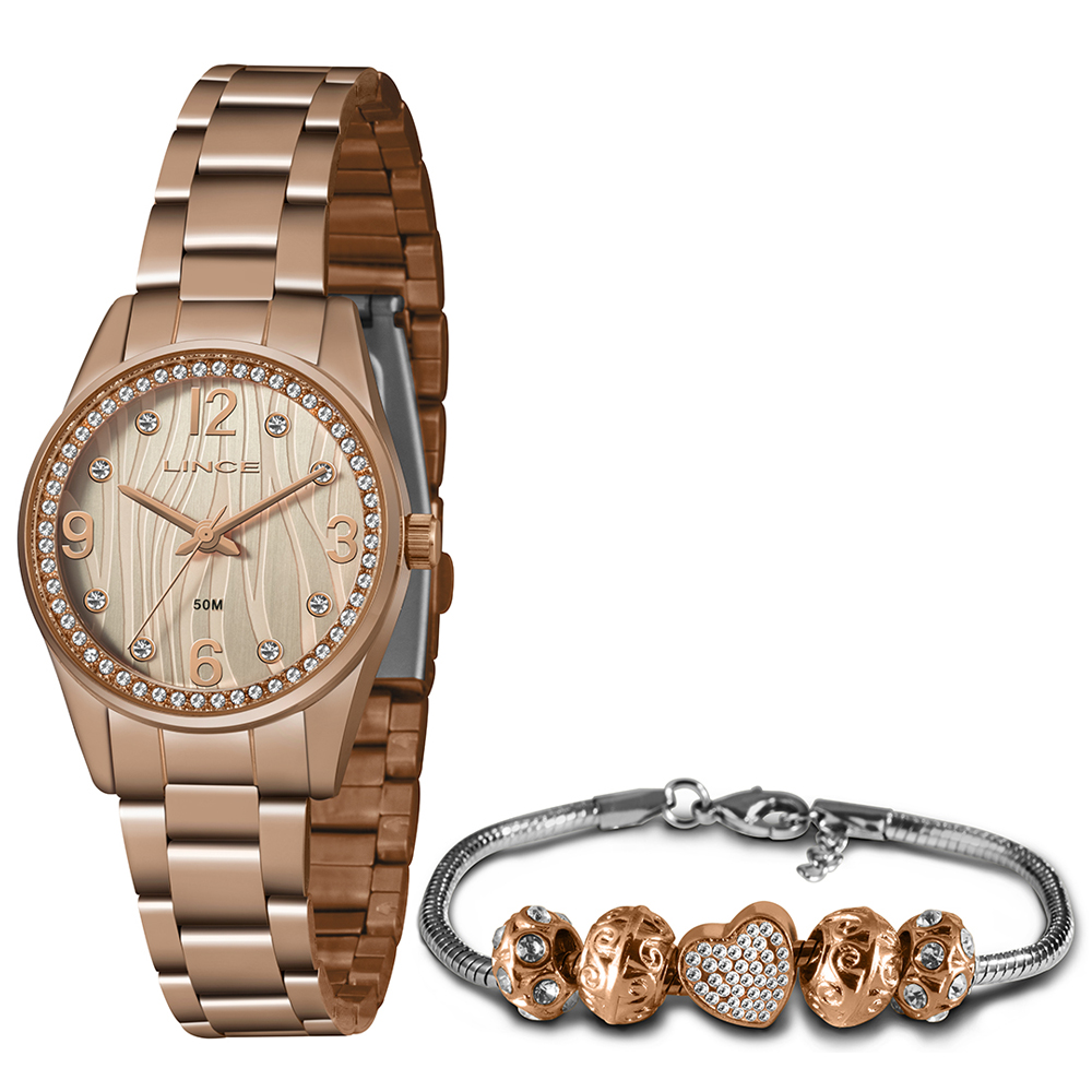 RELOGIO URBAN FEMININO ANALOGICO LRR4669L ROSE GOLD - LINCE RELÓGIOS
