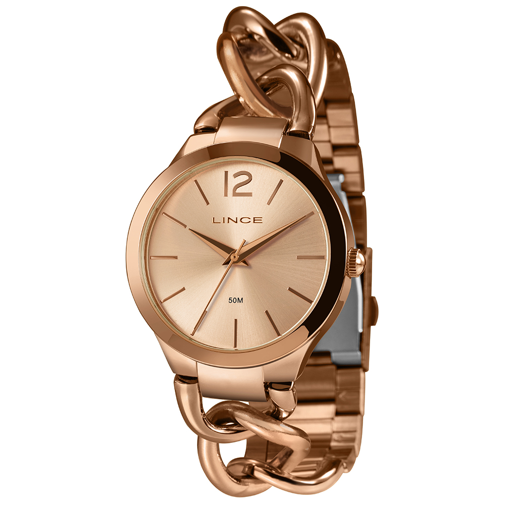 RELOGIO GLAM FEMININO ANALOGICO LRR4734L40 ROSE GOLD - LINCE RELÓGIOS